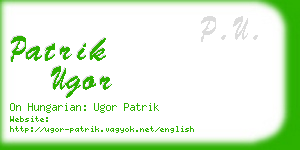 patrik ugor business card